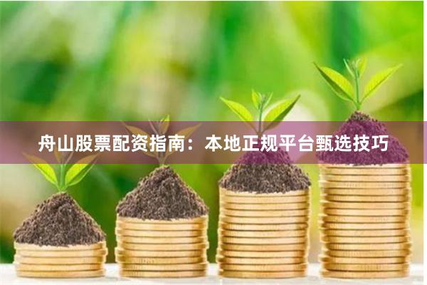舟山股票配资指南：本地正规平台甄选技巧